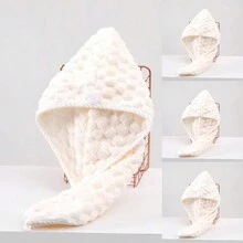 (Bộ 4 chiếc) Khăn tắm sợi siêu mịn Cloud Fleece - Họa tiết hình học hiện đại có nút, vải dệt kim siêu thấm hút nhanh khô, mũ tắm mềm mại chống xù tóc cho phụ nữ - [4 gói] - Xem 9