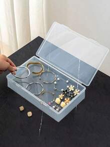 1pc Portable Accessory Jewelry Storage Box, Transparent Latch-Open Organizer For Necklaces, Bracelets, Earrings, Makeup, Suitable For Students, Home, Office Use, Gender Reveal Party, Perfect For Birthdays, Weddings, Parties, The Perfect Gift For Colleagues, Friends, And Family, Back To School