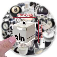 50 张黑色美学贴纸乙烯基美学贴纸适用于剪贴簿、日记、笔记本电脑、保险杠、滑板、水瓶、电脑、手机、卡通、安全帽、汽车贴纸和贴花 - 彩色 - 查看 2