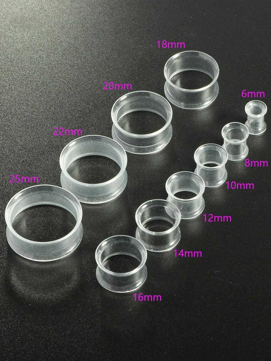 3 Pars Silicone Double Flare Ear Gauges Tunnels Mix 3 Color Clear Plug Tunnels Piercing