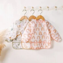 1 件装防水可洗喂奶围兜，适合婴幼儿，长袖围兜，柔软幼儿围兜，适合 6-24 个月