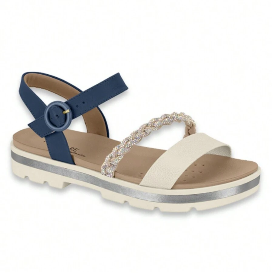 Modare Original Women's Casual Orthopedic Sandal Shiny Buckle Ultracomfort Plantar Fasciitis Spur New Release - 白色海洋極光北方 - 查看 1