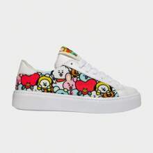 Tenis Urbano Bt21 Tema Blanco Deportivo Moda Personajes Pop - Blanco - Ver 1