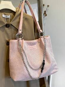 Túi đeo vai đính đá Rhinestone & pha lê cao cấp thời trang - Hồng - Xem 4