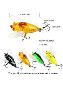 SOUGAYILANG 1PC Mồi côn trùng Luya Loại ve sầu Mồi giả Luya Mồi nhựa chất lượng cao có cánh mô phỏng Bóng vonfram Mồi câu cá cho đồ câu cá nước ngọt - màu xanh lá - Xem 4