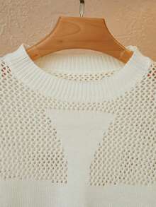 Men's Solid Color Crew Neck Distressed Casual Short Sleeve Sweater