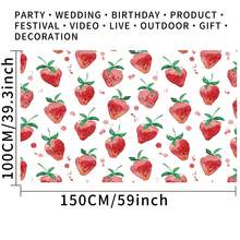 1 tấm phông nền chụp ảnh dâu tây đỏ, vải polyester màu nước màu hồng, biểu ngữ tiệc mừng Giáng sinh 59x39,3/82,6x59 inch, phông nền chụp ảnh trực tiếp trong nhà ngoài trời cho studio Giáng sinh - Nhiều màu - Xem 3