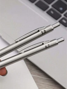 1pc Mechanical Pencil + 12pcs Lead Refills, 0.3mm-2.0mm For Writing And School Supplies - Highly Suitable For Students