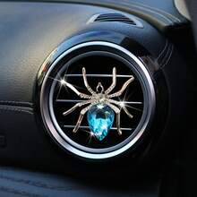 闪亮水晶蜘蛛汽车通风口夹，可爱水晶蜘蛛汽车空气清新剂通风口夹饰品，可爱水钻蜘蛛扩散器通风口夹，闪亮汽车空调装饰 - 彩色 - 查看 10