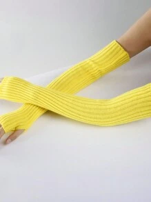 1 Cặp Găng Tay Thời Trang Nữ Ấm Áp Dài Gothic Lolita Tự Làm Găng Tay Đan Co Giãn Ngón Tay Găng Tay Trơn Cổ Điển Bảo Vệ Tay Áo Móc Tay Giữ Ấm Tay Găng Tay Khuỷu Tay Dài Không Ngón Tay Đan Len Tay Áo Mùa Đông Màu Trơn - Nhiều màu - Xem 8