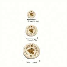50 pièces/100 pièces Boutons en bois naturel assortis, motifs cœur, abeille, boho, pour manteaux, vestes, artisanat, décorations, DIY
