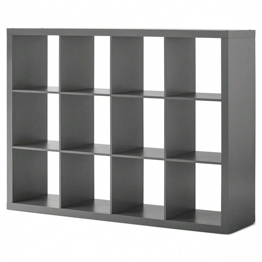 12-Cube Storage Organizer, Solid Black - 灰色 - 查看 1