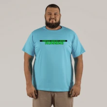 Running Company T-Shirt Plus Size Large Extra StreetWear Printed Cotton - 淺藍色 - 查看 1