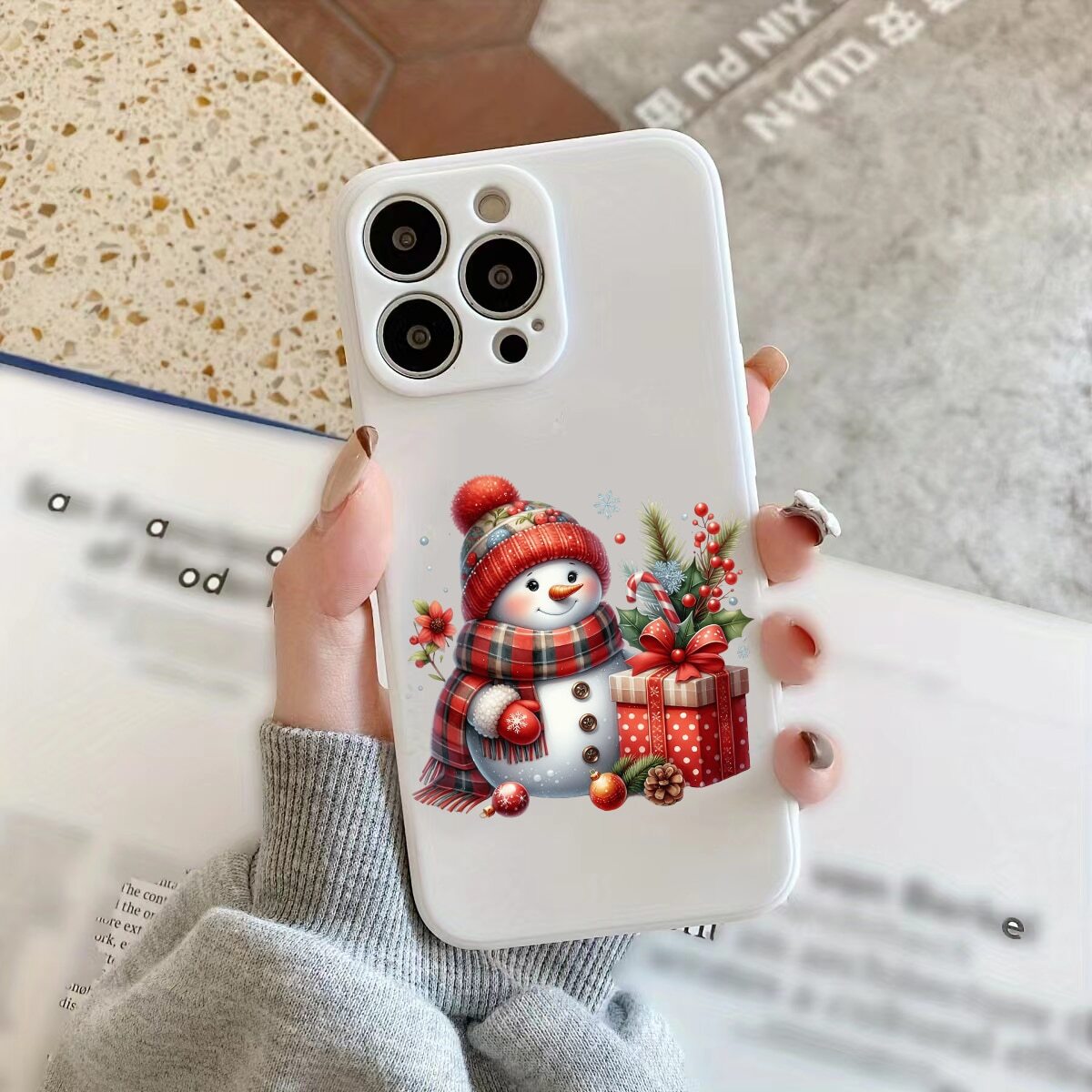 7pcs Christmas Snowman UV DTF Transfer Stickers Waterproof PVC Self