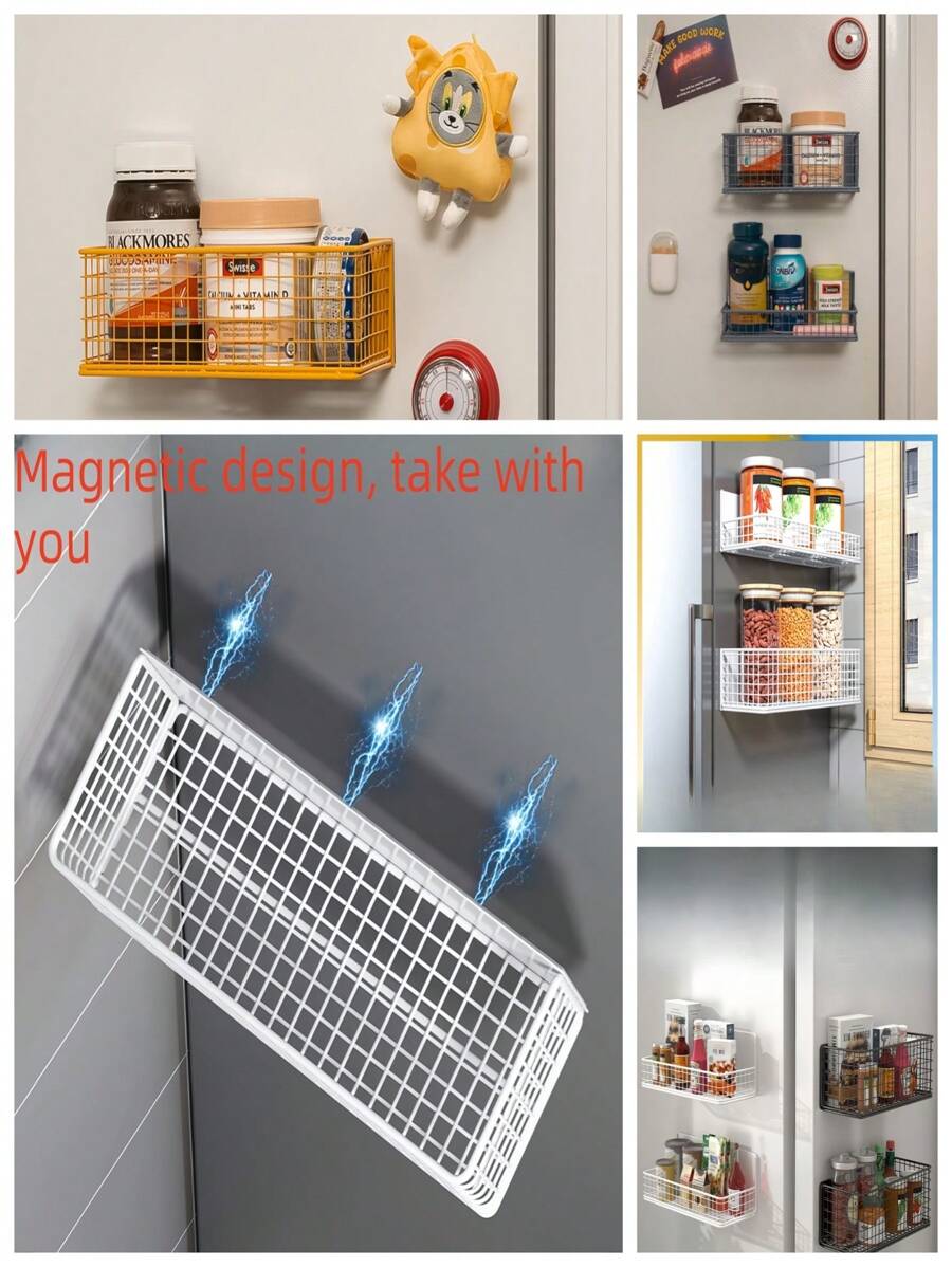 1 pezzo Porta spezie magnetico, adatto per frigorifero e forno, contenitore portaspezie in ceramica bianca per frigorifero, porta spezie magnetico per frigorifero, rastrelliera magnetica per organizzatore da cucina, rastrelliera salva spazio per frigorifero - ceramica bianca - Visualizzare 1