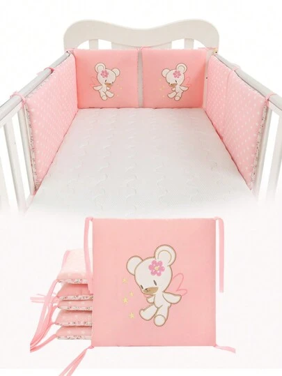 6pcs Baby Crib Rail Guard Bumper Pads, Soft & Breathable Crib Railing Protector, Various Cute Printed Patterns Available