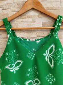 Braided Tank Top Elaborate Women's Dune Print Blouse 2025 - in màu xanh lá cây - Xem 1