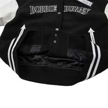 BOBBIE BURNS 1950s Unisex Woven Jacket, Patchwork Contrast Color Retro Baseball Uniform Sports Casual Coat