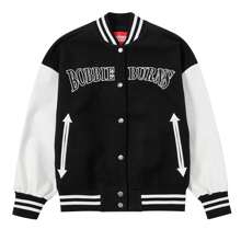 BOBBIE BURNS 1950s Unisex Woven Jacket, Patchwork Contrast Color Retro Baseball Uniform Sports Casual Coat