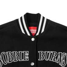 BOBBIE BURNS 1950s Unisex Woven Jacket, Patchwork Contrast Color Retro Baseball Uniform Sports Casual Coat