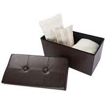 30-Inch Folding Storage Ottoman With Removable Bin - 巧克力棕 - 查看 7