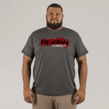 Plus Size Large T-Shirt With Various Colors 100% Cotton Printed Running - 深灰色 - 查看 1