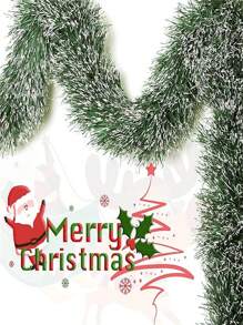 1条绿色金属光泽扭纹彩带，闪亮悬挂装饰，适用于圣诞树装饰、婚礼派对用品、生日礼物、家居装饰、圣诞节装饰、房间装饰、圣诞节冬季装饰 - 多色 - 查看 2