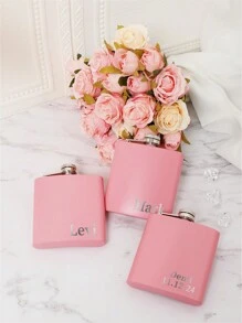 Personalized 6oz Matte Black Flask, Groomsman Gift, Best Man Gift, Father's Day Gift, Wedding Party Gift, Boyfriend Gift. Laser Engraved Flask, Suitable For Brunch, Customized Flask, Cozy Atmosphere - Matt Army Green - View 5