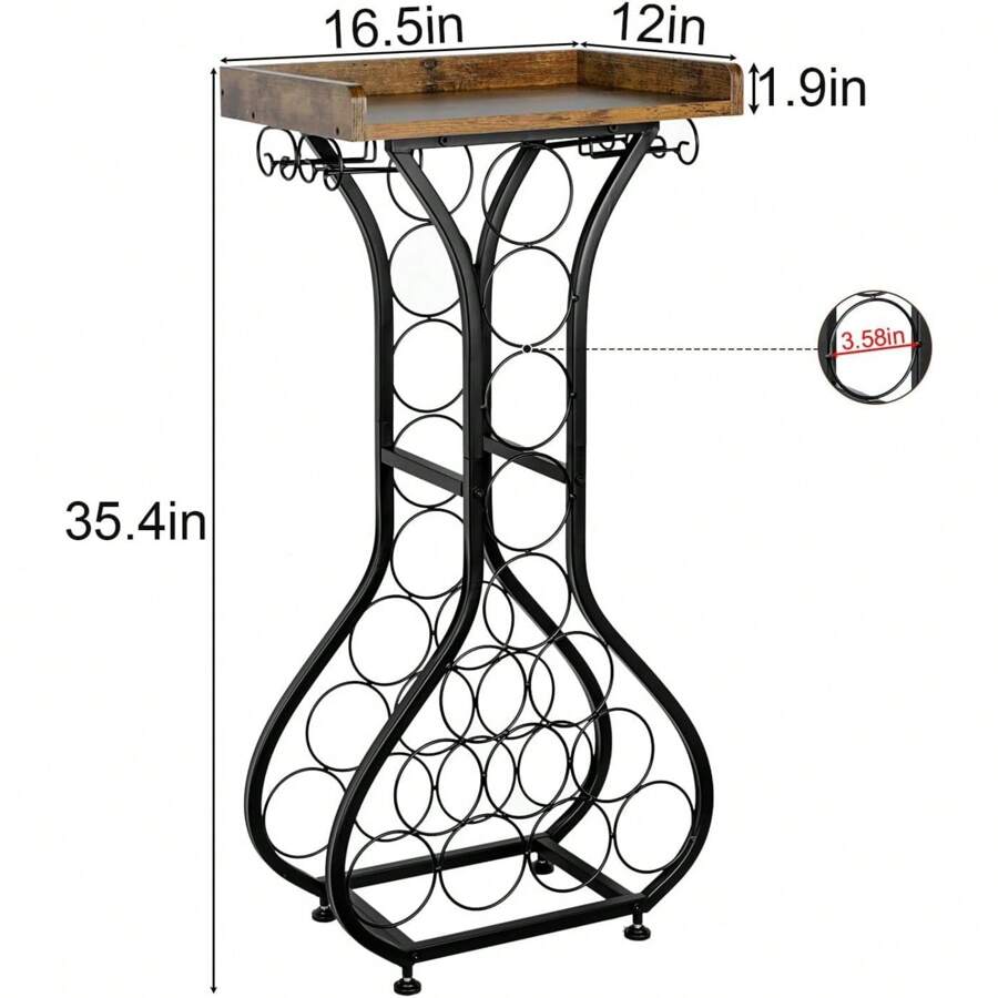 Wine Rack Freestanding Floor, Mini Bar Table Wine Holder Stand Liquor