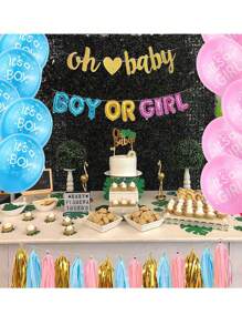 10/20pcs It's A Boy Girl Balloons, 12inch Light Blue Pink Latex Balloons For Baby Shower Birthday Party Supply Docarations - Multicolor - View 3