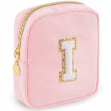 1PC Academy Style Nylon Towel Embroidered Letter Makeup Bag Valentine's Day Gift Indoor Toilet Bag Lipstick Cosmetics Travel Vacation Storage Bag Key Card Miscellaneous Storage Change Bag Makeup Organizer Makeup Storage Bag Mini Pouch Travel Small Makeup Case Accessories Make Up Holder Brush Bag Make Up Container Cosmetic Bag Travel Essentials Ladies Accessories Travelling Stuff Makeup Bags Makeup Pouch Make Up Pouch