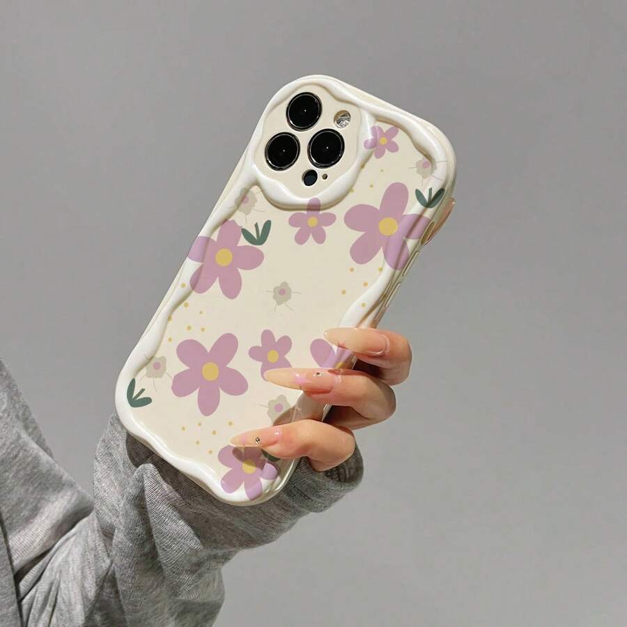 花朵图案防摔手机保护壳 适用于 iPhone 15/15 Pro/15 Plus/15 Pro Max - 彩色 - 查看 1