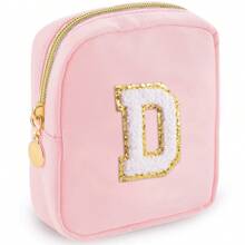 1PC Academy Style Nylon Towel Embroidered Letter Makeup Bag Valentine's Day Gift Indoor Toilet Bag Lipstick Cosmetics Travel Vacation Storage Bag Key Card Miscellaneous Storage Change Bag Makeup Organizer Makeup Storage Bag Mini Pouch Travel Small Makeup Case Accessories Make Up Holder Brush Bag Make Up Container Cosmetic Bag Travel Essentials Ladies Accessories Travelling Stuff Makeup Bags Makeup Pouch Make Up Pouch