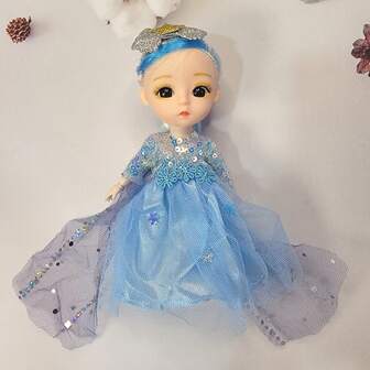 16cm/6 Inch Princess-Inspired Dress-Up Doll – Elegant Design, Perfect For Christmas, New Year, Thanksgiving, Holiday Gifts