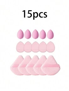 47 件化妆刷套装 - 包括化妆海绵、化妆包、天鹅绒三角粉扑、美容海绵、化妆粉扑、化妆海绵、化妆工具、面部刷、眼刷、眉刷、粉底刷、腮红刷、混合刷、遮瑕刷，适用于面部化妆、化妆、便宜、房间装饰、梳妆台、旅行、卧室、化妆配件、粉扑、化妆搅拌器、粉扑、化妆海绵 - 黑色 - 查看 15