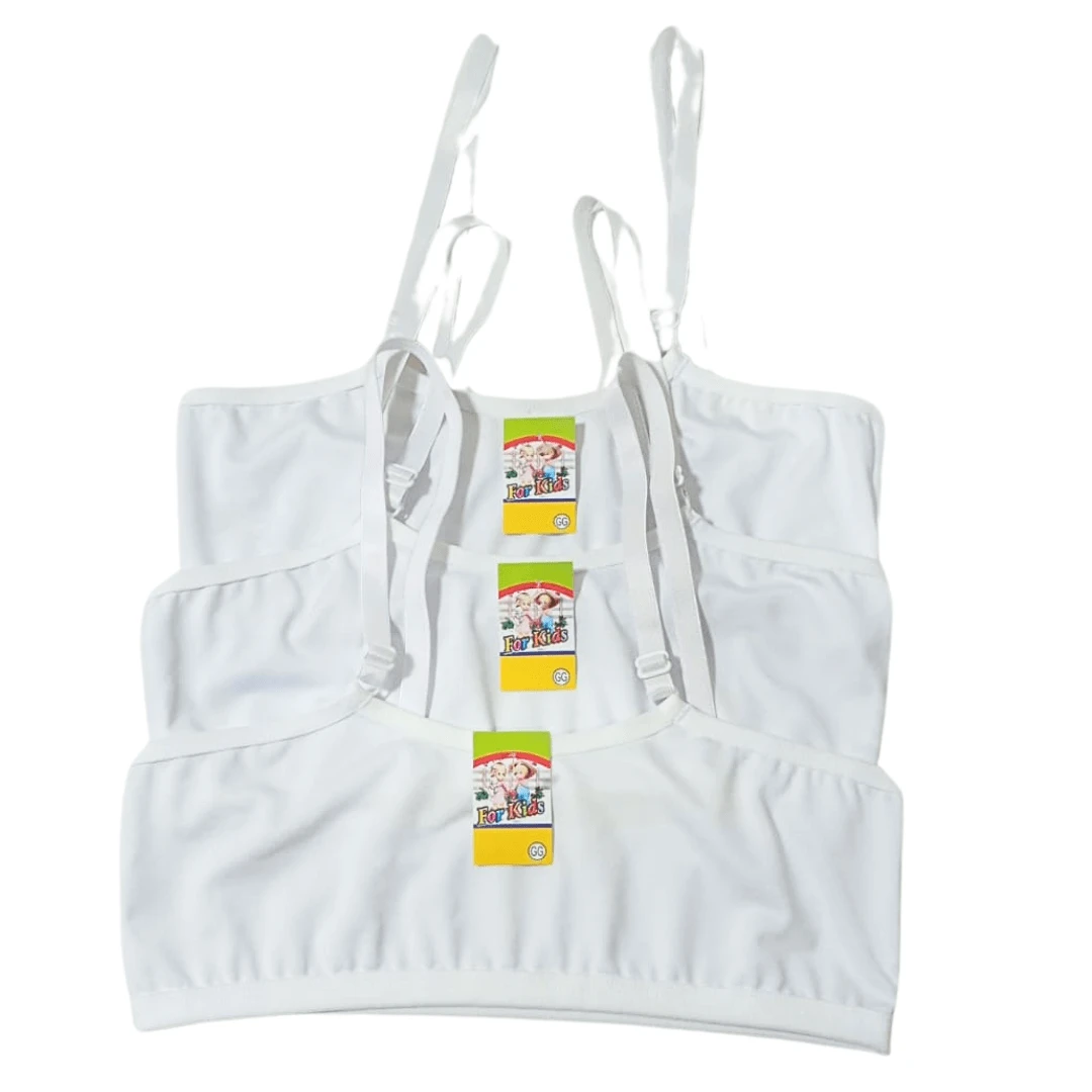 Reinforced Children's Top With Adjustable Straps, 8 To 12 Years Old, Plain Microfiber - 白色 - 查看 1