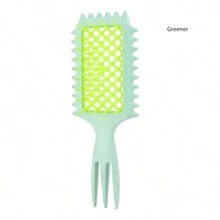 INGRID 1pc Define Curl Styling Brush, Home Hollow Curled Comb, Massage Comb, Wheat Straw Curly Hair Comb, Triple Pointed Tail Design, Effortless Styling For Waves & Bouncy CurlsNylon Air Cushion Comb For Women,With ABS Plastic Handle,Ideal Hair Care Tool For Enhanced Styling - Multicolor - View 11