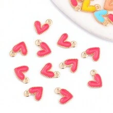20 pçs bonito gota de óleo em forma de coração pingente de liga de zinco para mulheres pulseira colar diy jóias fazendo