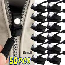 10/50 piezas Kit de reparación universal de cremalleras, cabezal de cremallera desmontable rápido e instantáneo, reemplazo del deslizador para chaquetas, bolsos, abrigos, costura gratis - Multicolor - Ver 13