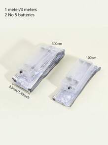 1m/3 metry/5m/10m ozdoby świąteczne, diody LED, srebrna wstążka, ciepłe światło, sznur lampek z miedzianego drutu, lampki choinkowe z satynowej wstążki - Srebro - Zobacz 11