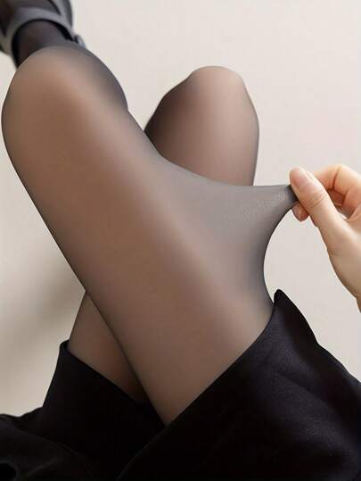 Pantaloni termici falsi ad alta elasticità e trasparenti, collant elastici slim per intimo e pigiameria femminile autunnale