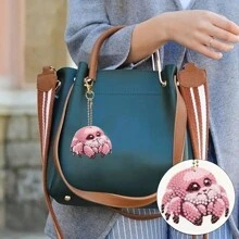 6 件蜘蛛 DIY 钻石画钥匙扣钻石艺术钥匙扣套件，DIY 手绘钥匙扣工艺品，适合成人和初学者，生日工艺家居派对装饰 - 彩色 - 查看 7