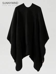 1 pieza Chal elegante y versátil de unicolor de poliéster cálido, adecuado para uso diario