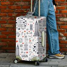 Luggage Cover Travel Case Cover For 18 To 32 Inch Luggage Protector Cases For Outdoor Travel Business Fashion Graphic Pattern For Men Women Travel Accessories Polyester Suitcase Elastic Dust Covers Student Back To School Stuff Travel Essentials Workout Camping Holiday Essentials Vacation Cruise Suitcase Cover Bag For School School Accessories