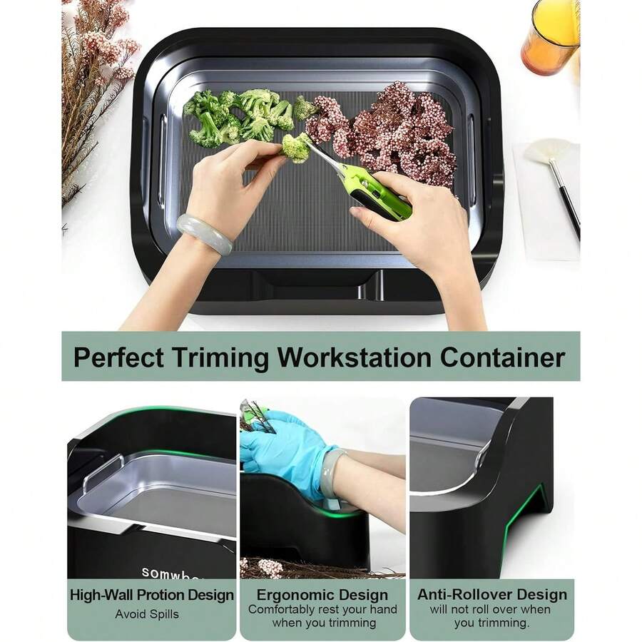 Trimming Tray For Buds, Ergonomic Design Trim Tray With 150 Micron Mesh