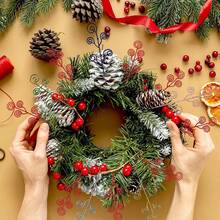 Que cắm cây thông Noel lấp lánh nhân tạo, cành cây xoăn hình kẹo để cắm vào bình, làm vòng hoa trang trí nhà ngày lễ - Nhiều màu - Xem 5