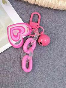 1pc 彩色多巴胺钥匙扣，甜心马卡龙色链，爱情循环，Y2K 风格，酷炫，辣妹风格，Ins 风格，专为女孩设计，时尚简约 - 彩色 - 查看 7