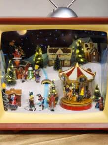 Musical Christmas Ornament TV Santa Claus Television Christmas Decoration Animated Vintage Television 15'' - 紅色 - 查看 8