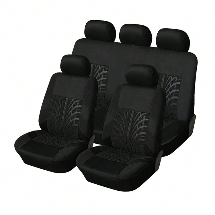 5-Seat Car Seat Cover Set, Universal For Medium & Small Vehicles, 6mm Thick Polyester Fabric With Special Embossed Design, Suitable For All Seasons - one-size - View 16
