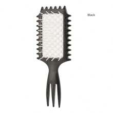 INGRID 1pc Define Curl Styling Brush, Home Hollow Curled Comb, Massage Comb, Wheat Straw Curly Hair Comb, Triple Pointed Tail Design, Effortless Styling For Waves & Bouncy CurlsNylon Air Cushion Comb For Women,With ABS Plastic Handle,Ideal Hair Care Tool For Enhanced Styling - Multicolor - View 9